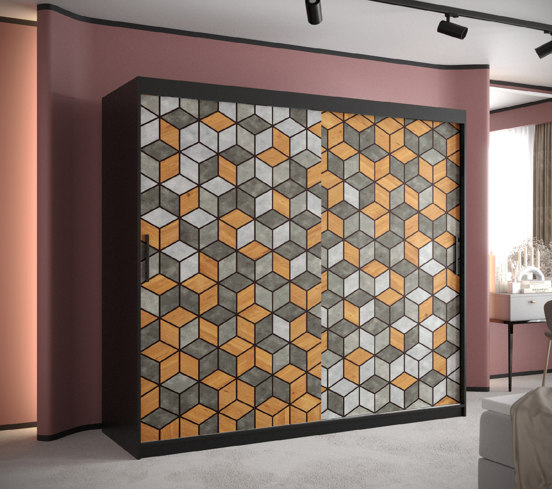 Šatní skříň Abi Lizbona 1 Barva korpusu: Černá