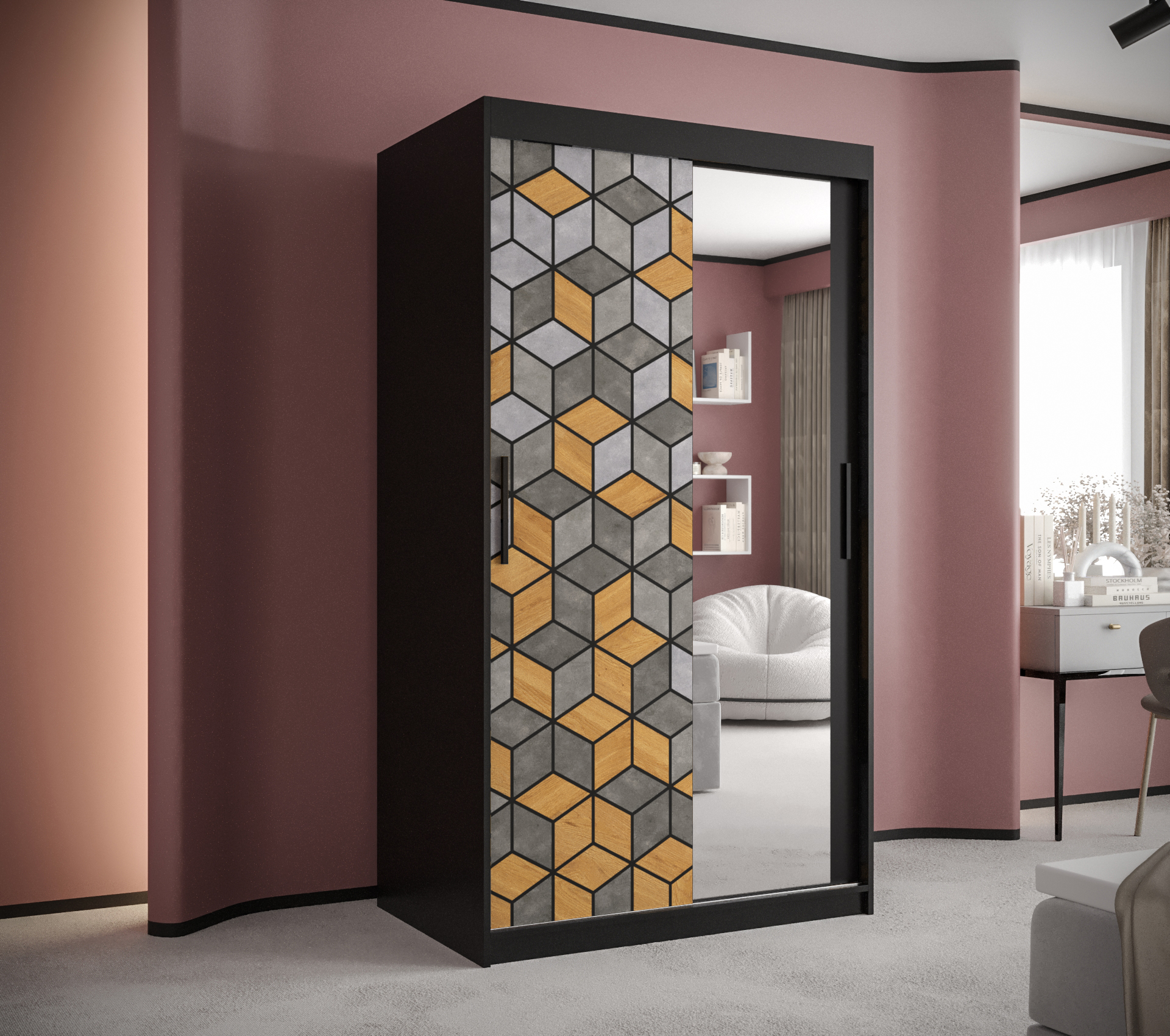 Šatní skříň Abi Lizbona 2 Barva korpusu: Černá