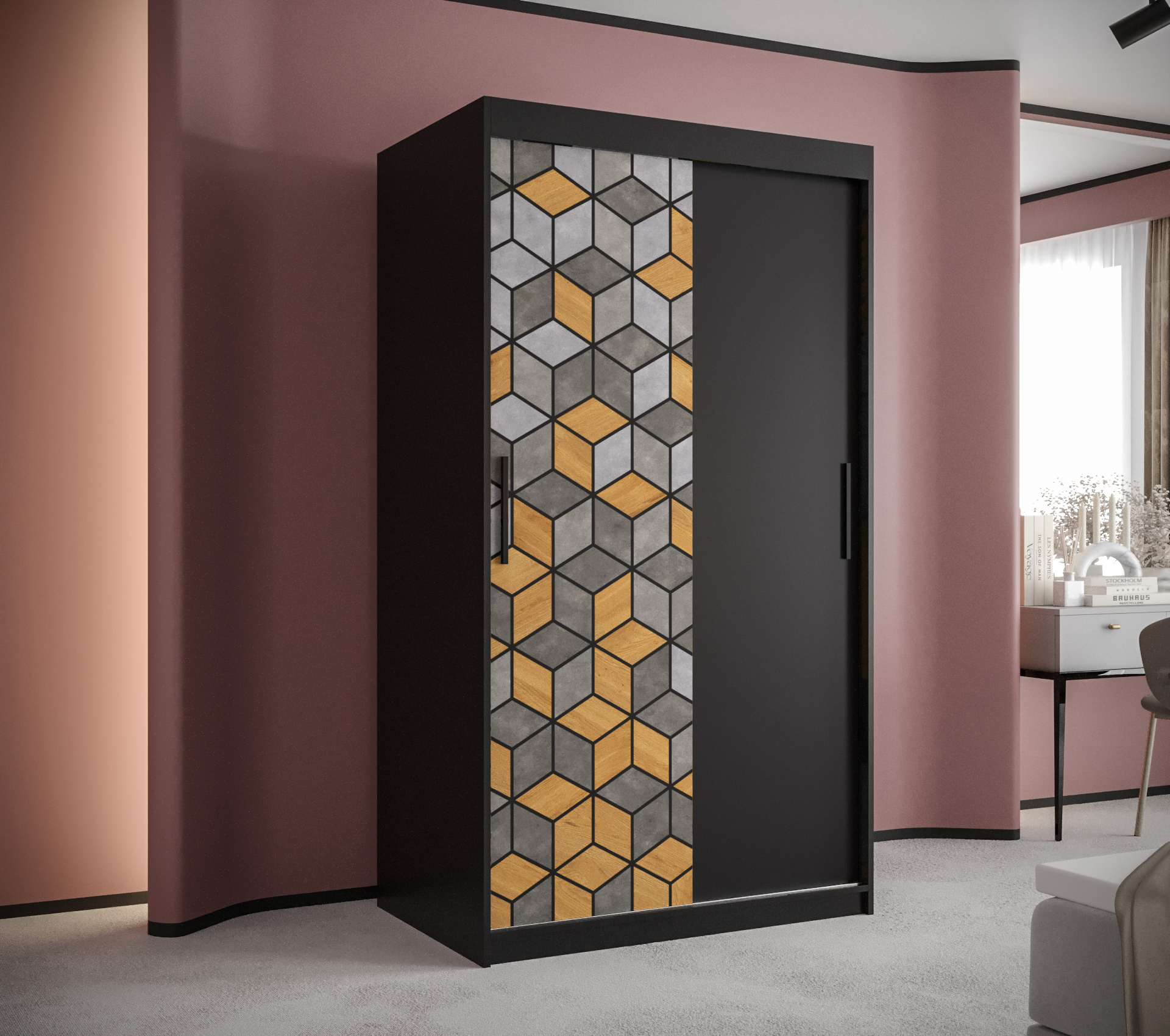 Šatní skříň Abi Lizbona Barva korpusu: Černá