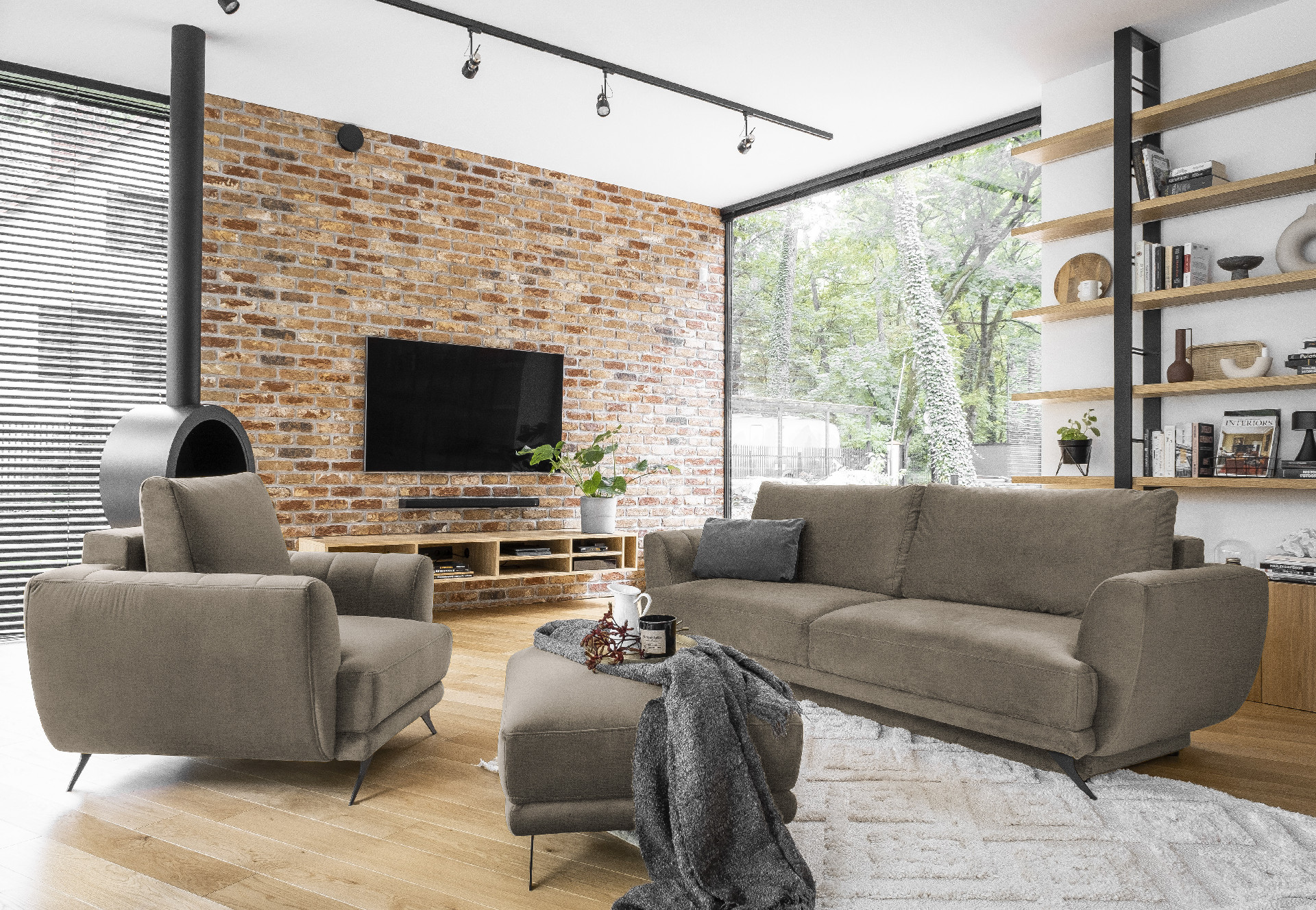 Sestava Megis - 3F+1F+taburet látka: Nube 20