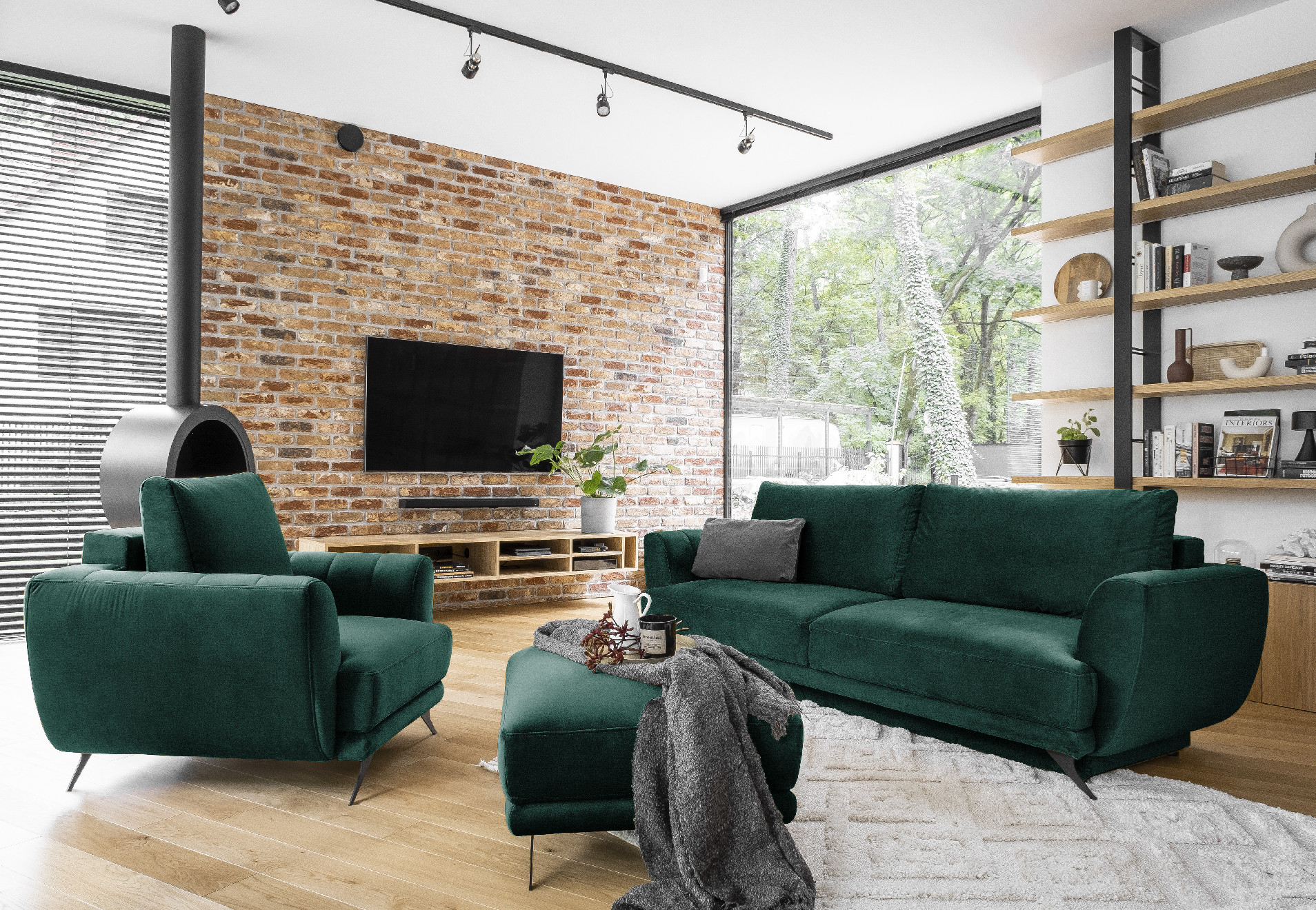 Sestava Megis - 3F+1F+taburet látka: Nube 40