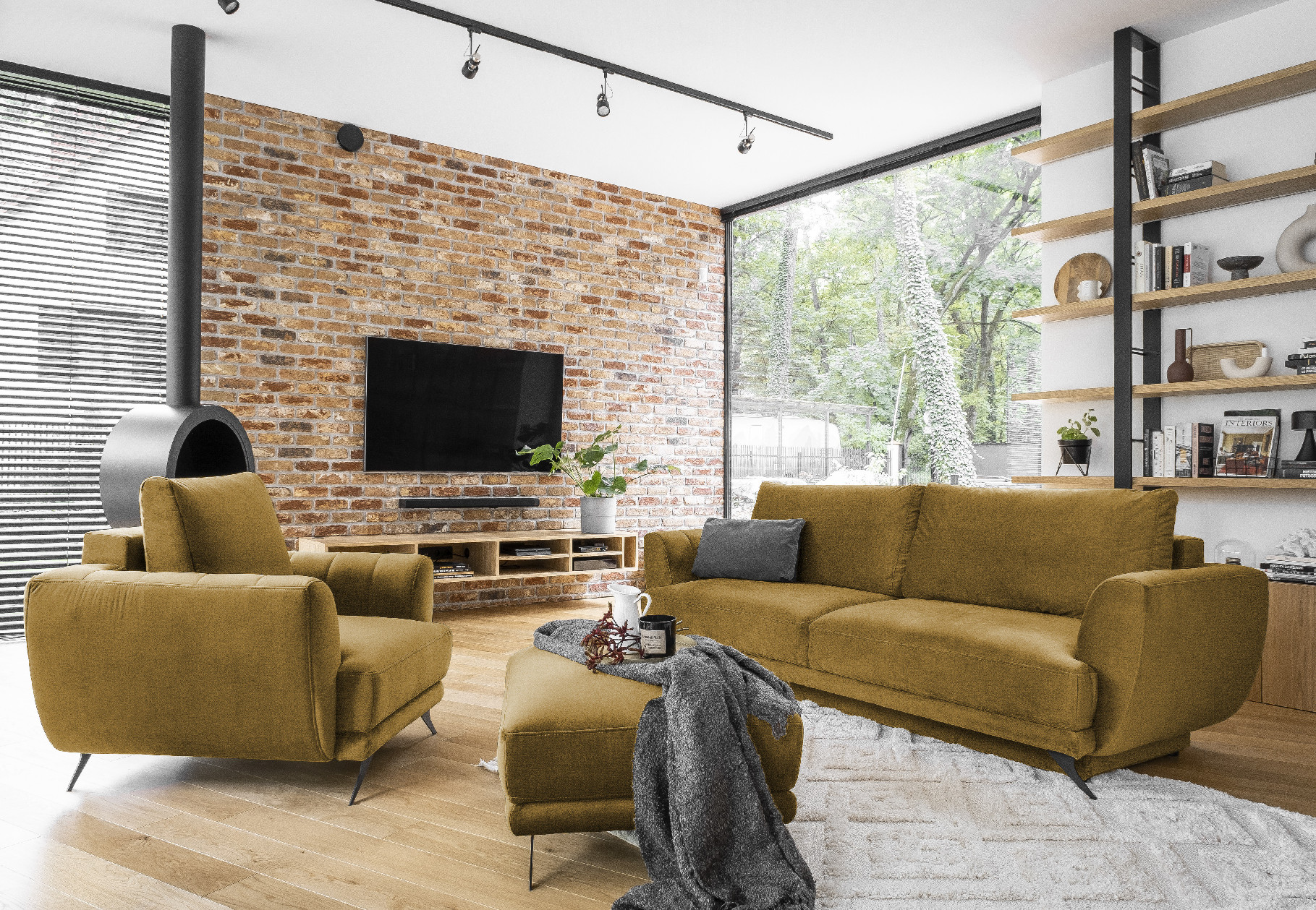 Sestava Megis - 3F+1F+taburet látka: Nube 45