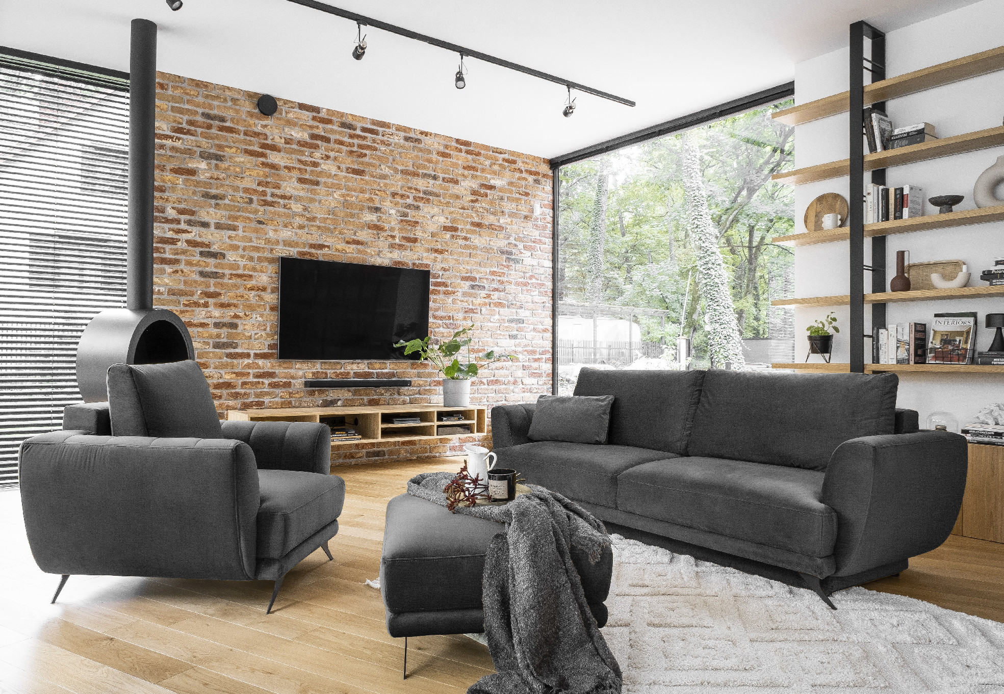 Sestava Megis - 3F+1F+taburet látka: Velvetmat 6