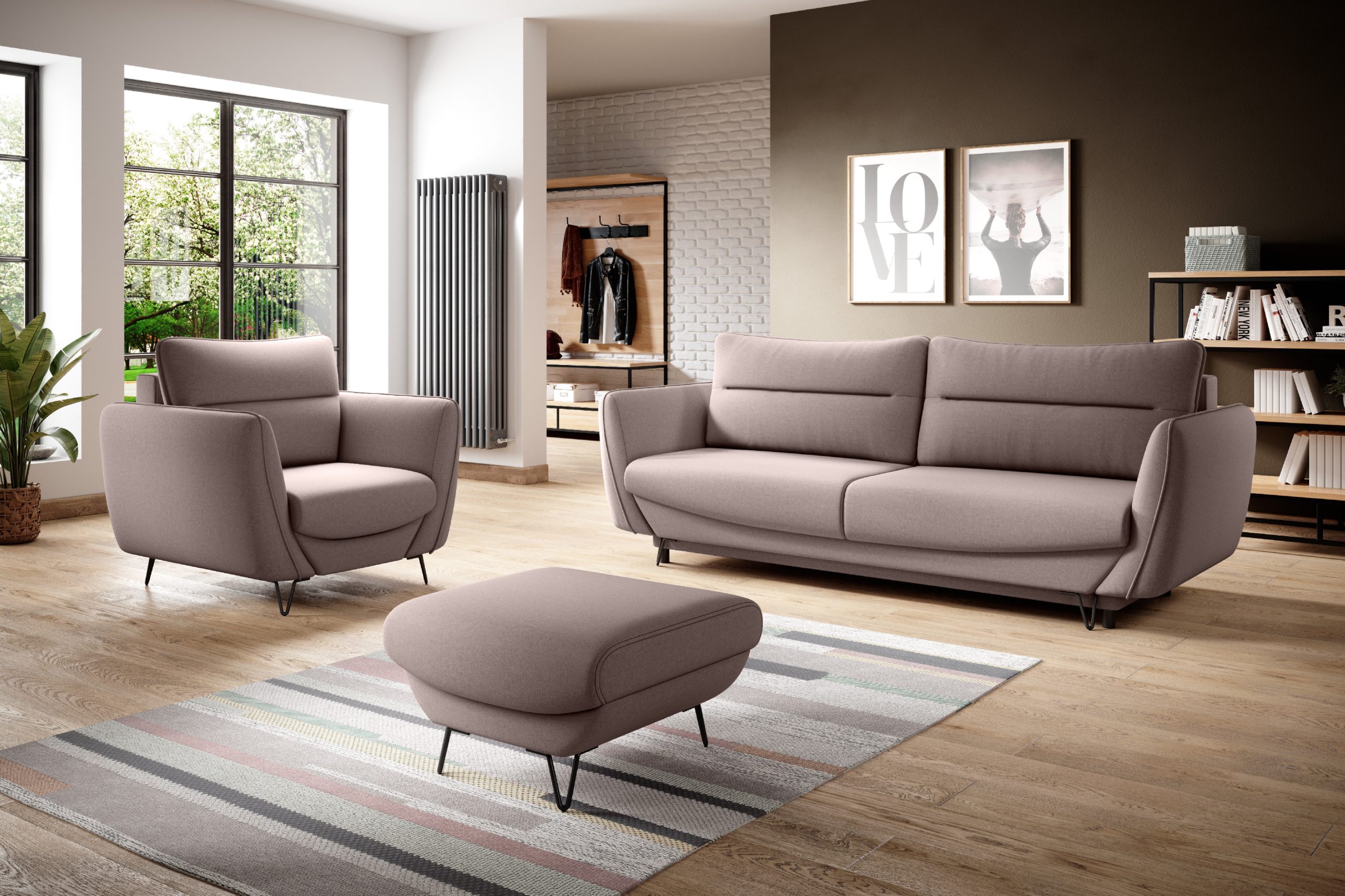 Sestava Silva - 3F + 1F + taburet látka: Gojo 101