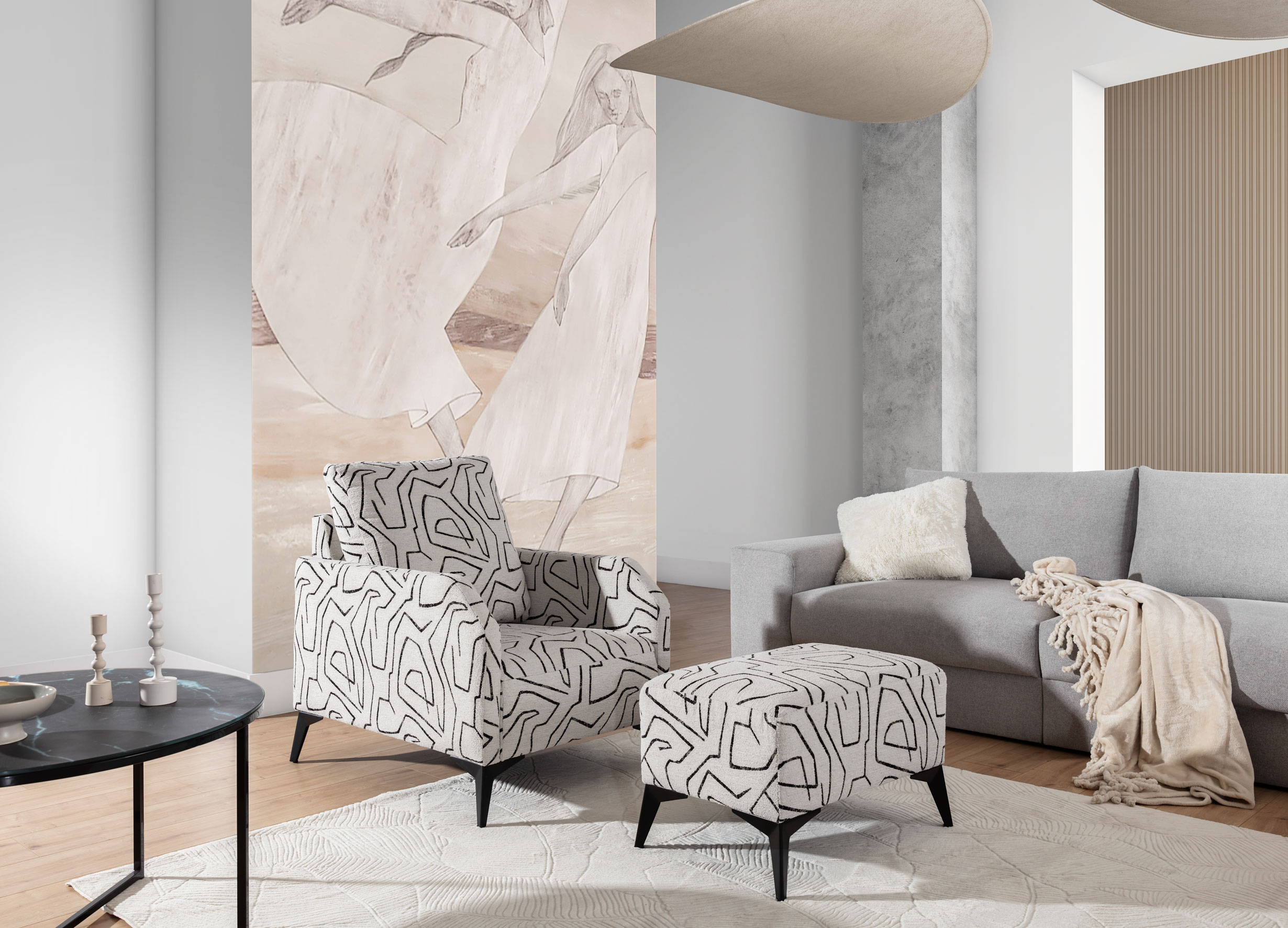 Taburet Figaro Nožičky: Nožičky kovové - černé