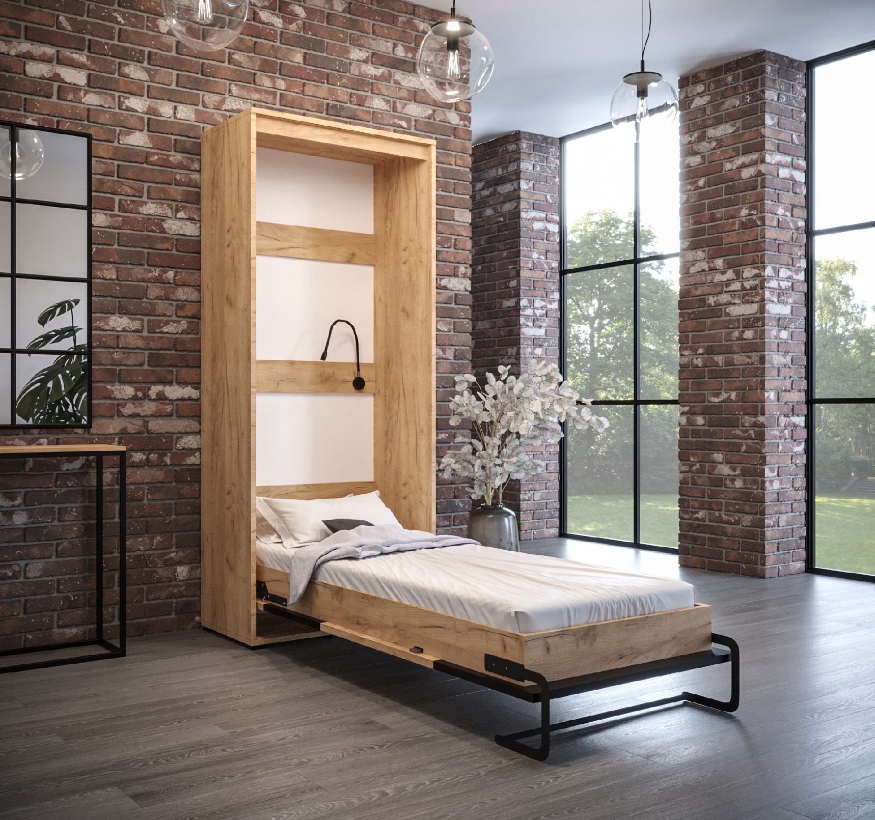 Vyklápěcí postel Case Loft Black - Pionowy Rozměr: 90x200 cm