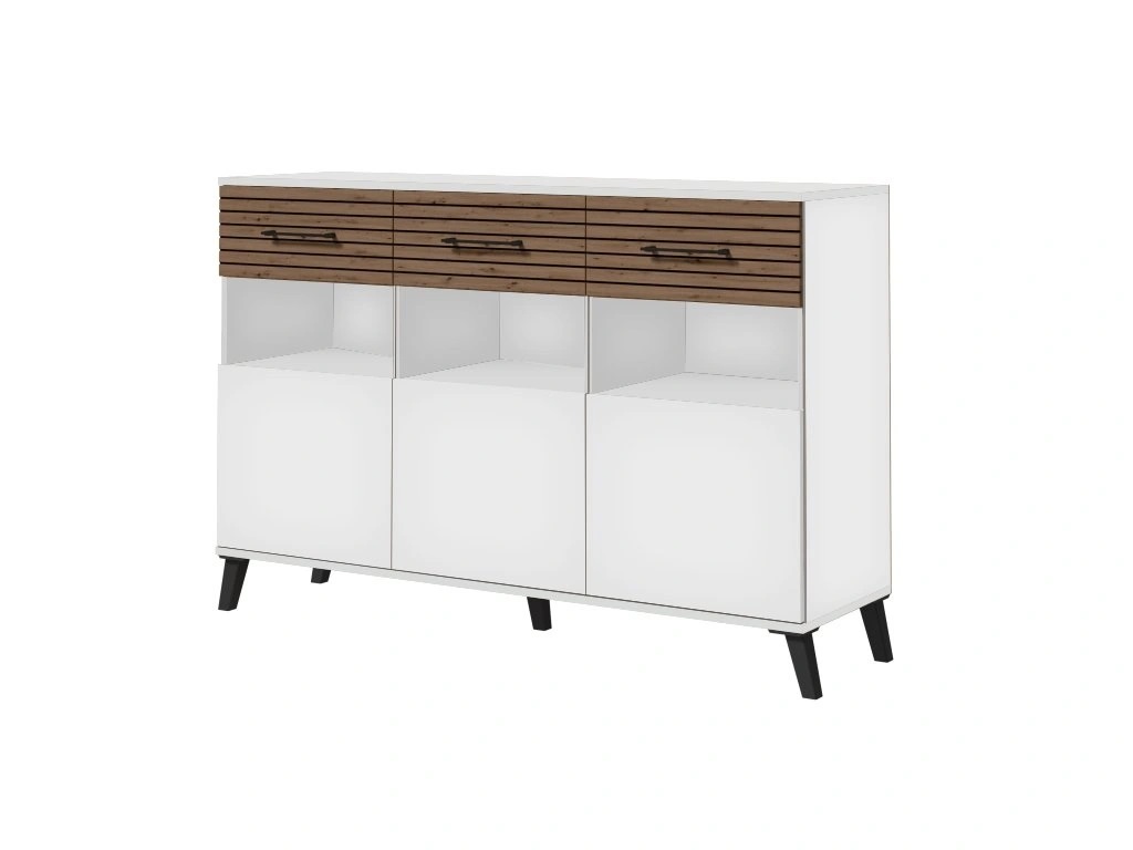 Komoda Carlo 5 Barva korpusu: Bílá/ Dub flagstaff