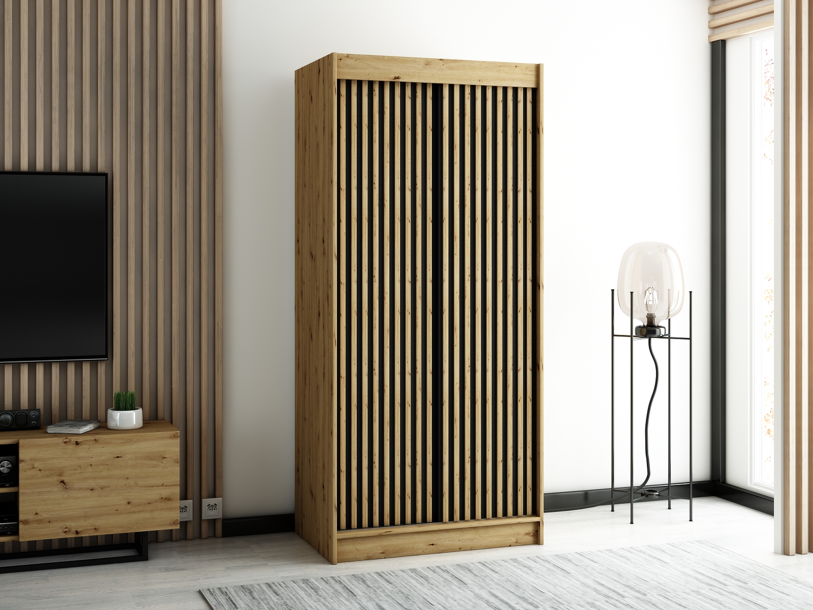 Šatní skříň Abi Lamelo 1 Barva korpusu: Dub - Artisan