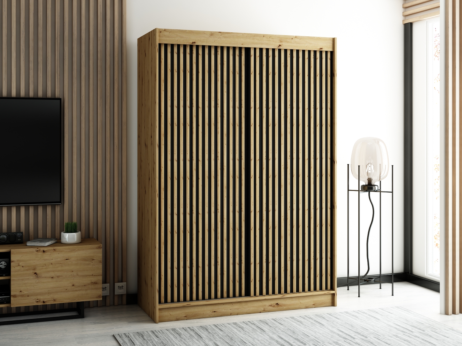 Šatní skříň Abi Lamelo 1 Barva korpusu: Dub - Artisan