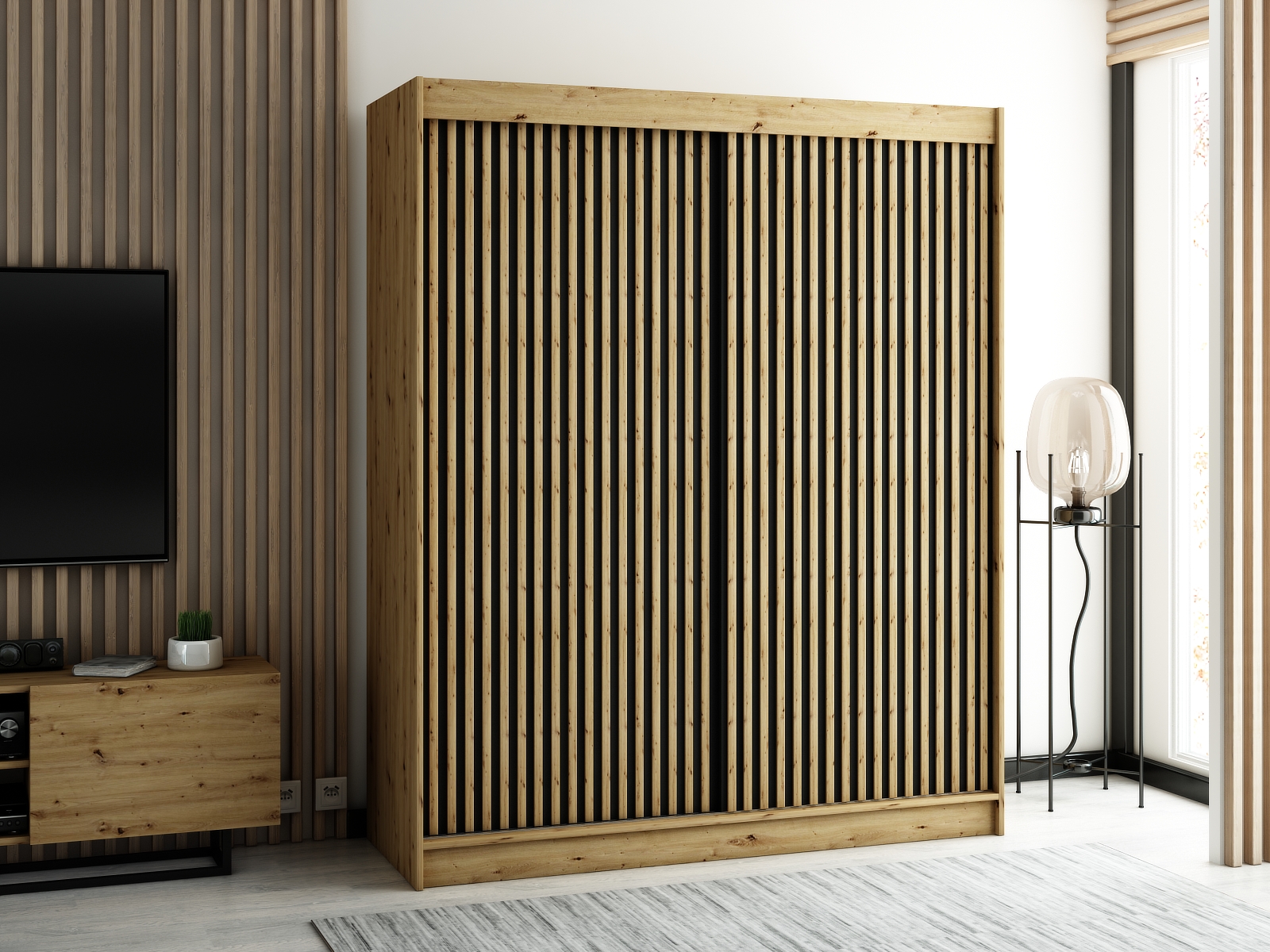 Šatní skříň Abi Lamelo 1 Barva korpusu: Dub - Artisan
