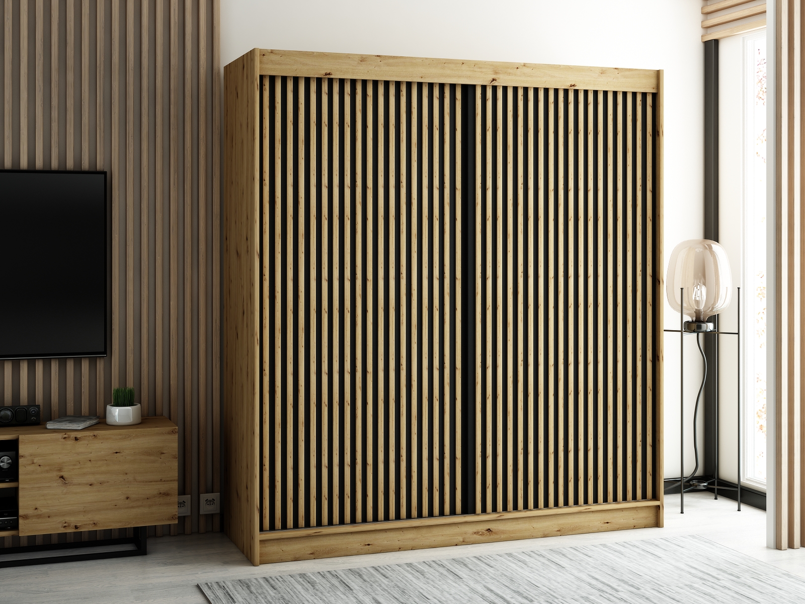 Šatní skříň Abi Lamelo 1 Barva korpusu: Dub - Artisan