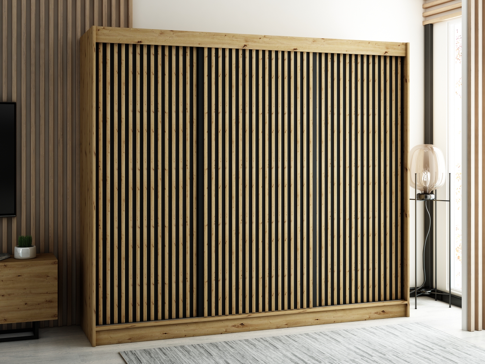 Šatní skříň Abi Lamelo 1 Barva korpusu: Dub - Artisan