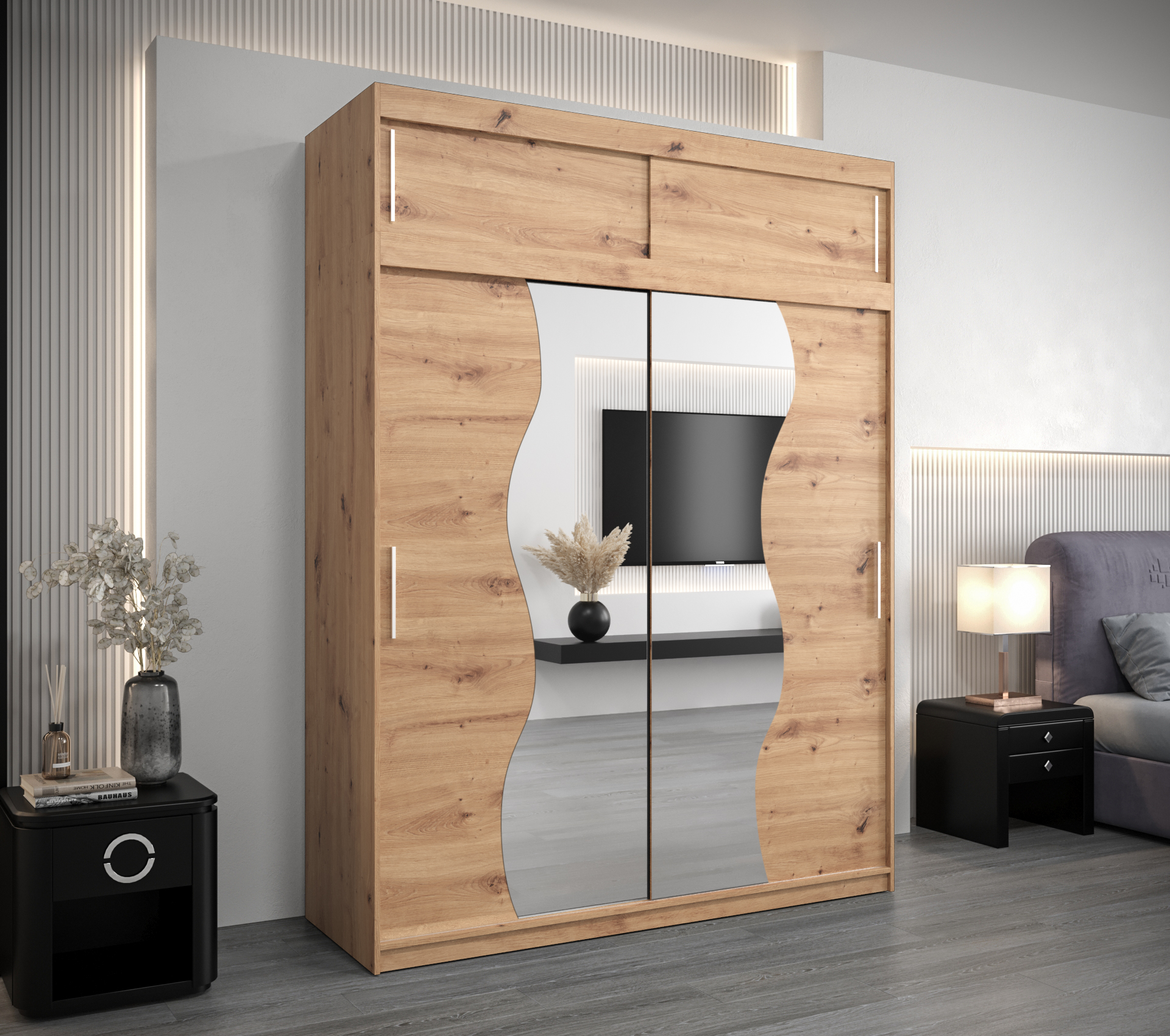 Šatní skříň Abi Mr s nástavcem Dveře: Dub-Artisan