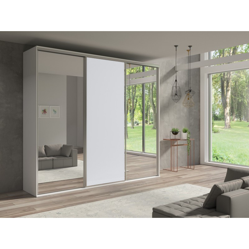 Šatní skříň Grande - 254 cm Barva korpusu: Bílá