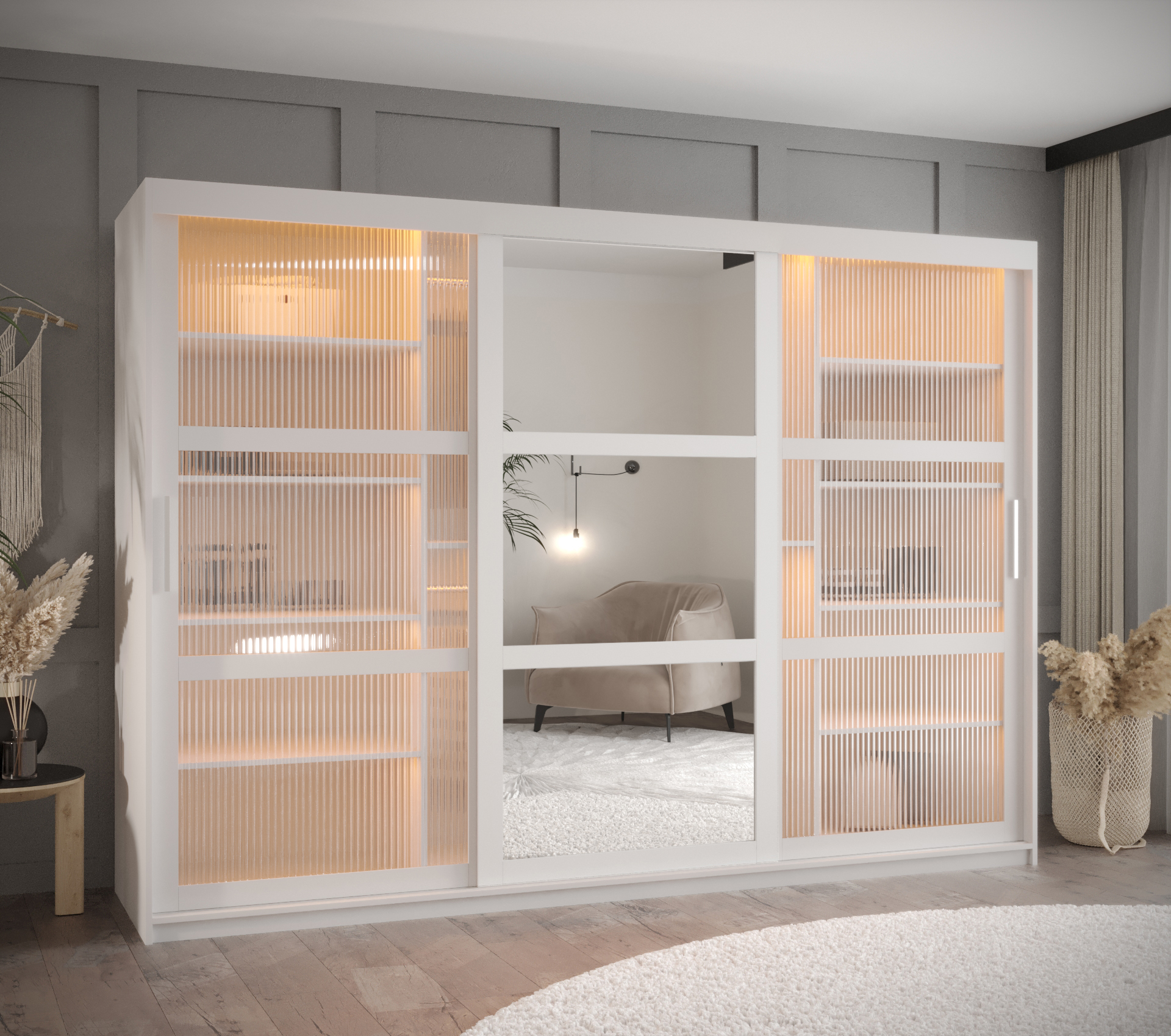 Šatní skříň Abi Flutes 2 Rozměry: 250 cm