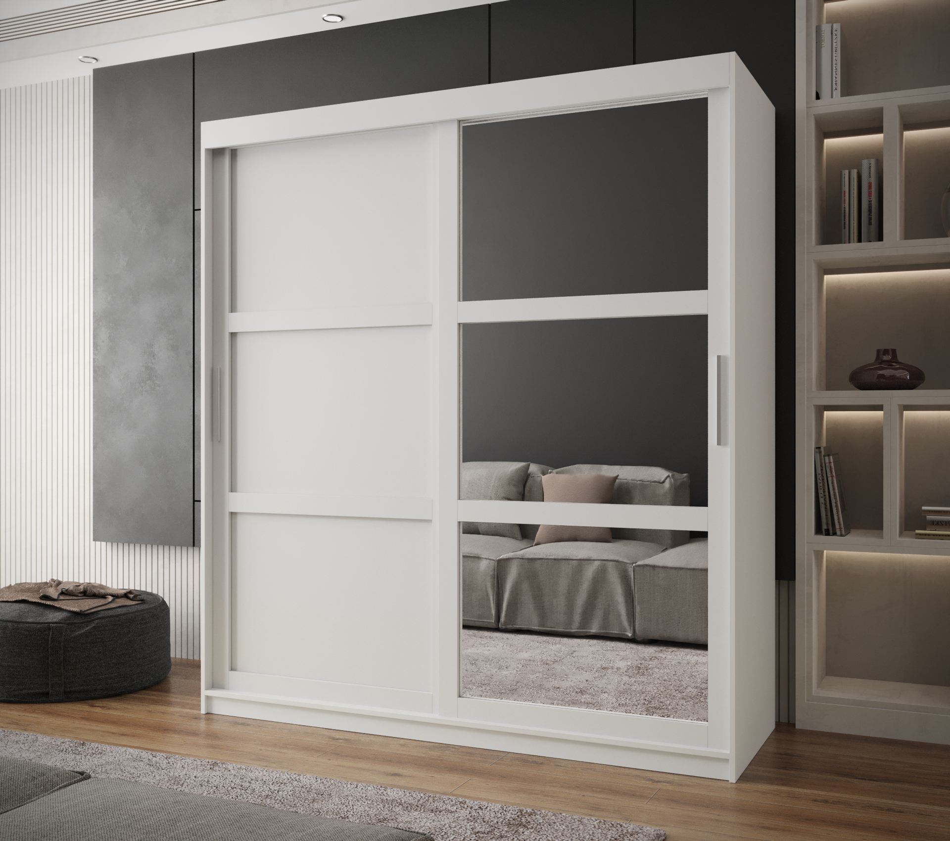 Šatní skříň Abi Miror 3 Barva korpusu: Bílá