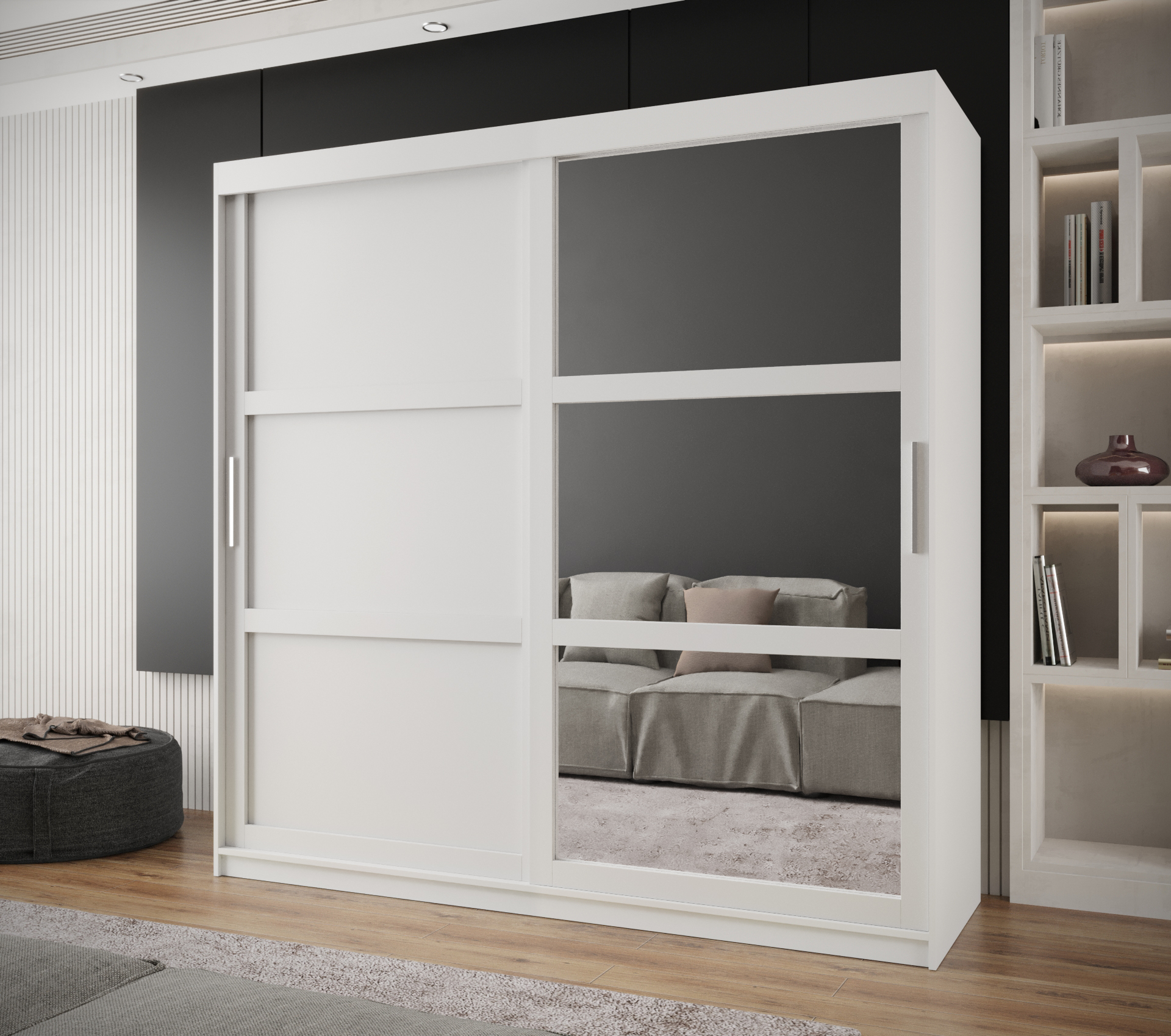 Šatní skříň Abi Miror 3 Barva korpusu: Bílá