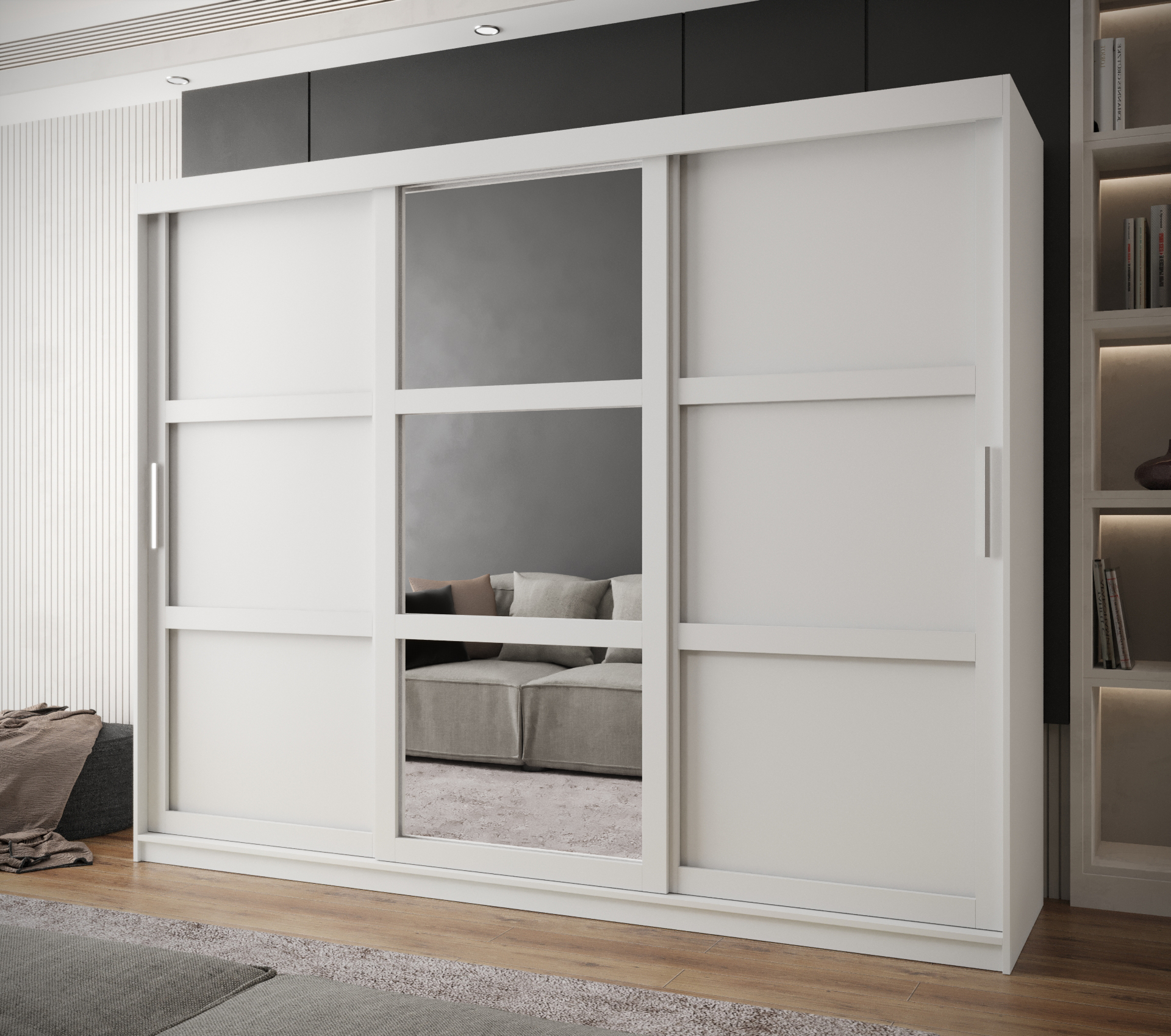 Šatní skříň Abi Miror 3 Barva korpusu: Bílá
