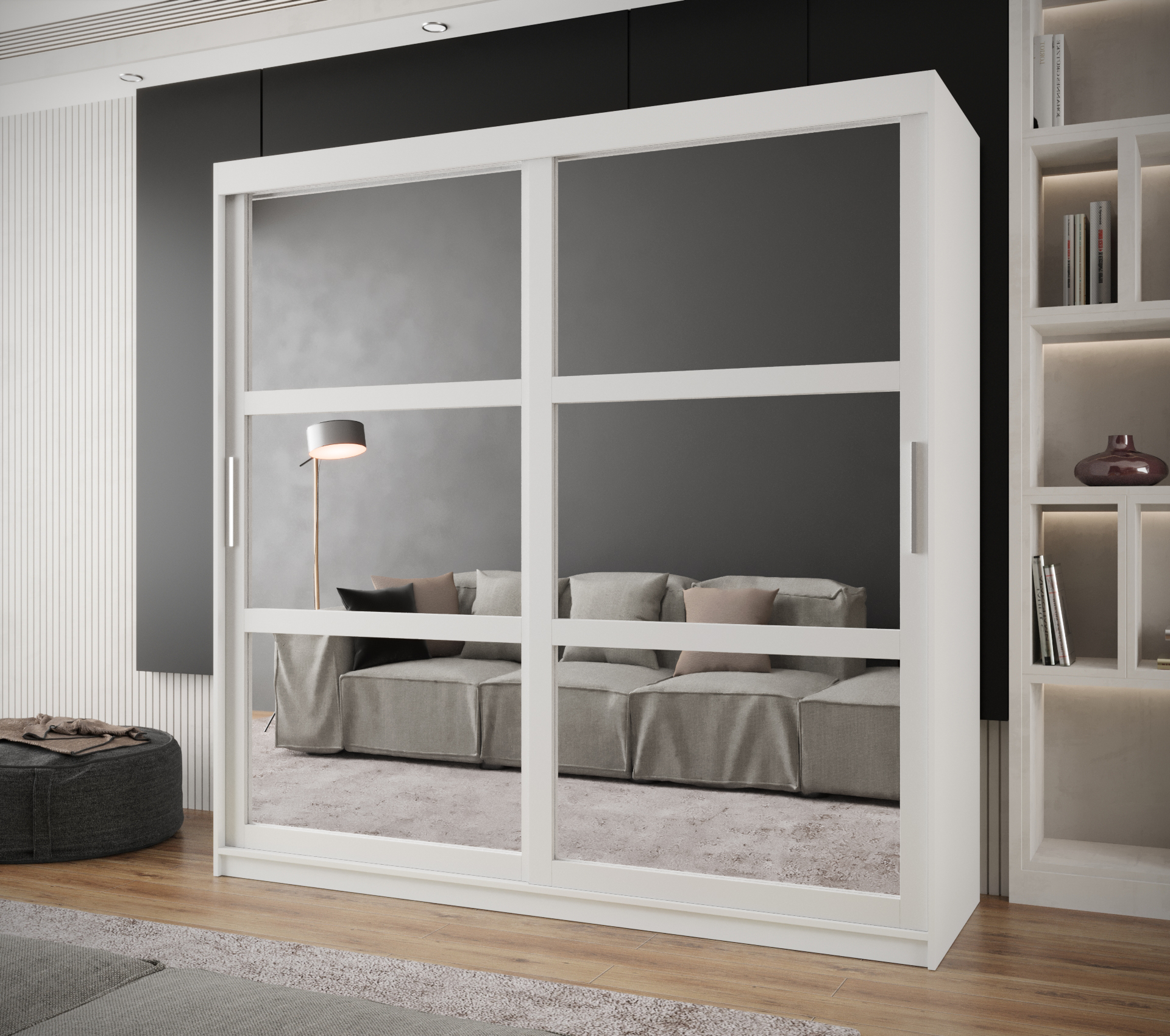 Šatní skříň Abi Miror Barva korpusu: Bílá