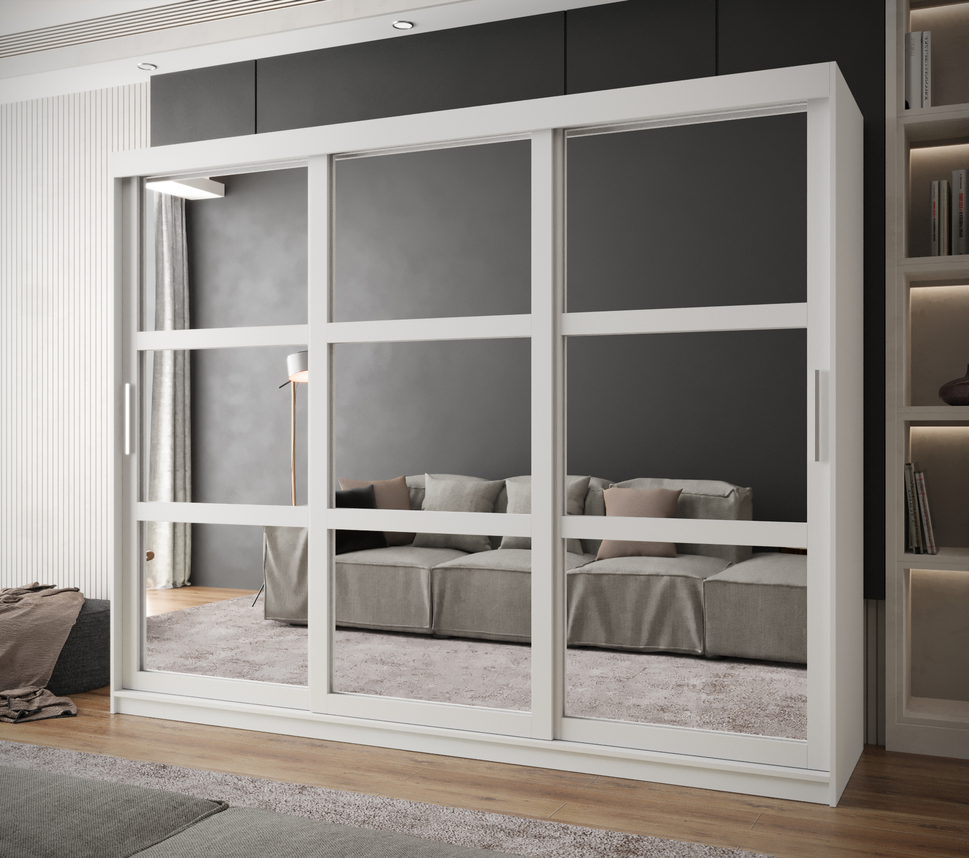 Šatní skříň Abi Miror Barva korpusu: Bílá