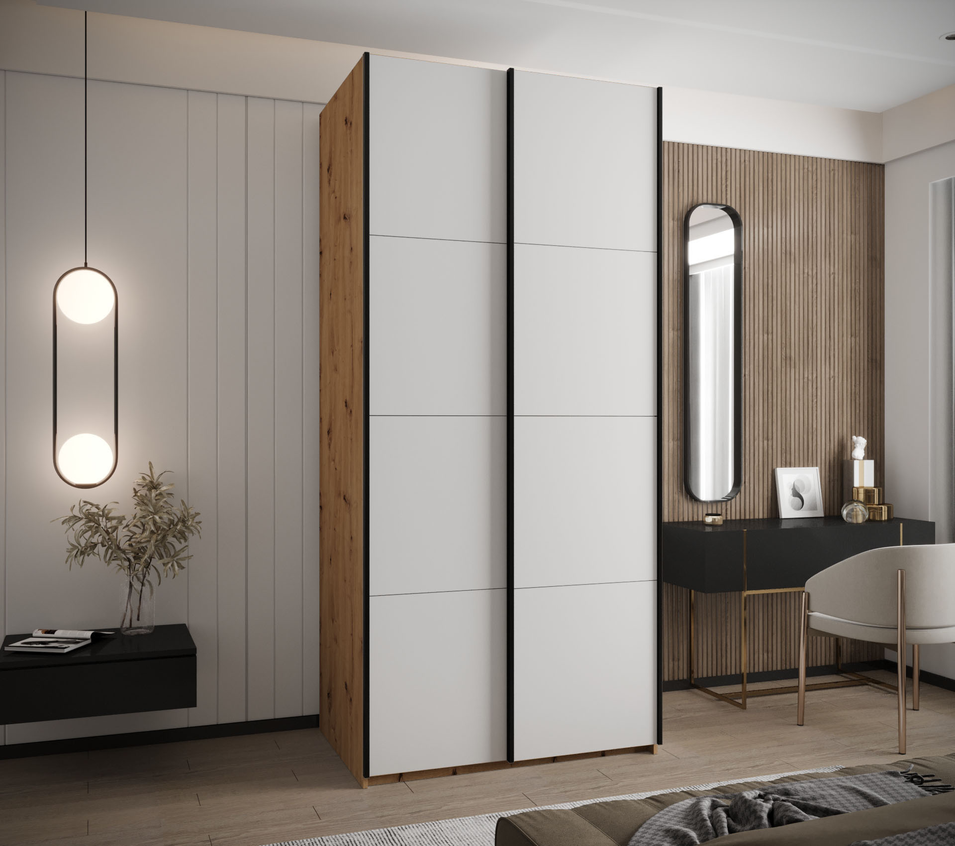 Šatní skříň Lux 1 Barva korpusu: Bílá