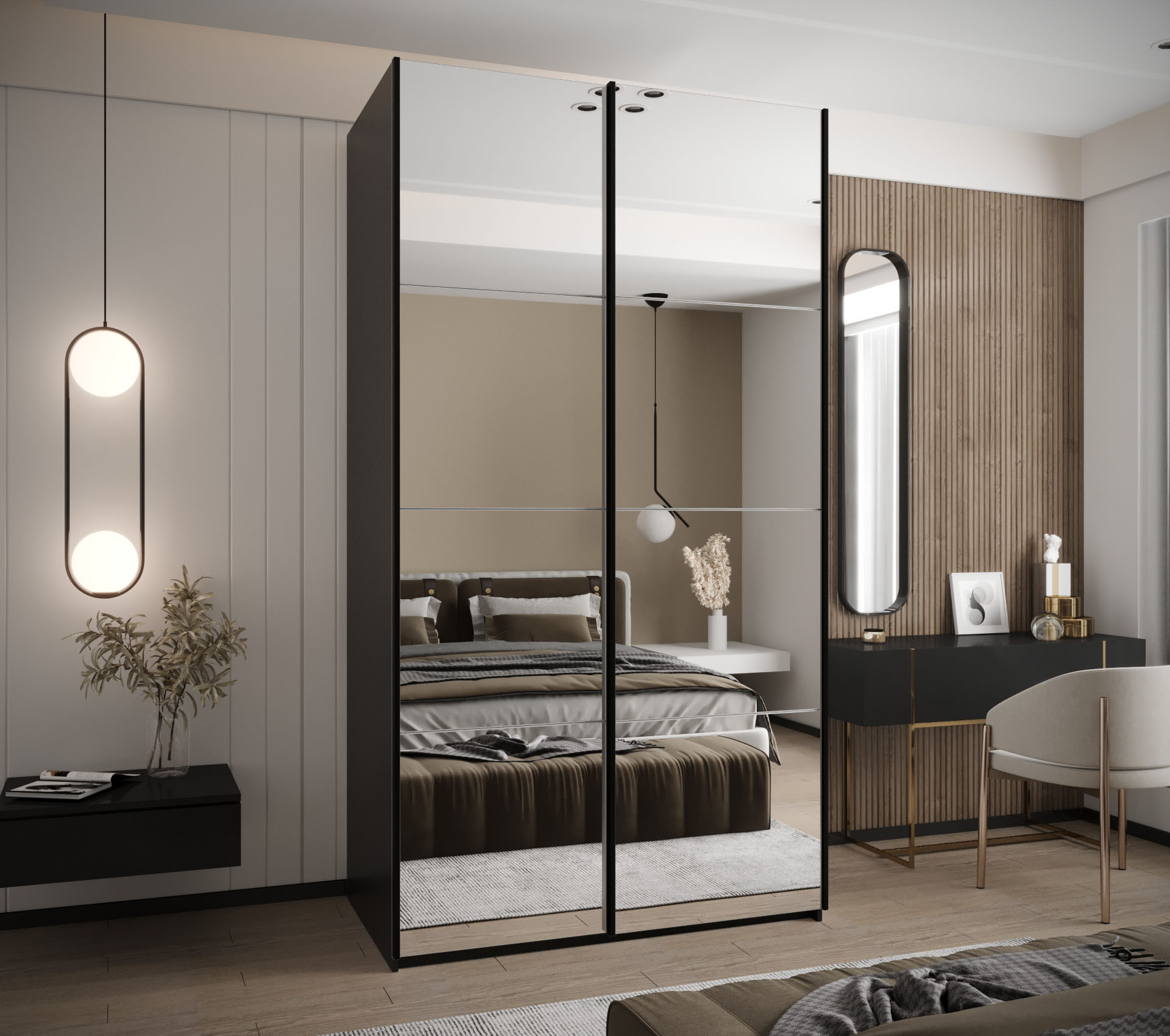 Šatní skříň Lux 2 Barva korpusu: Černá