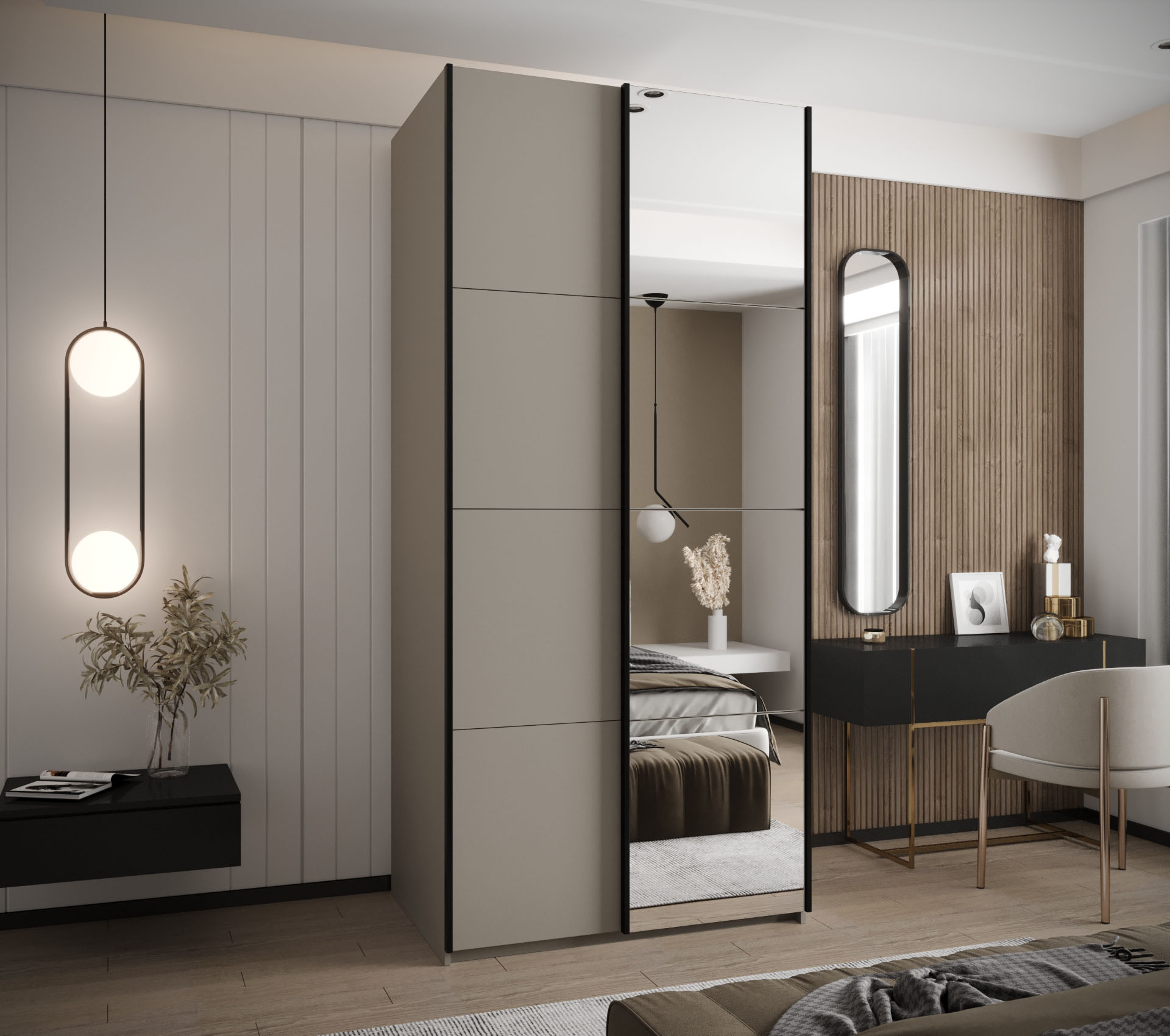 Šatní skříň Lux 3 Barva korpusu: Černá