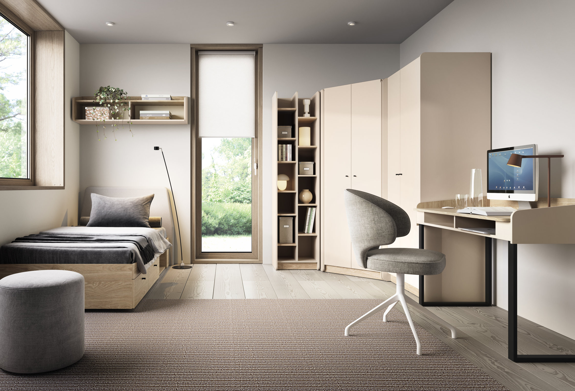 Dětský pokoj Alessio 2 Barva korpusu + barva dveří: Pískově béžová / Dub olejovaný