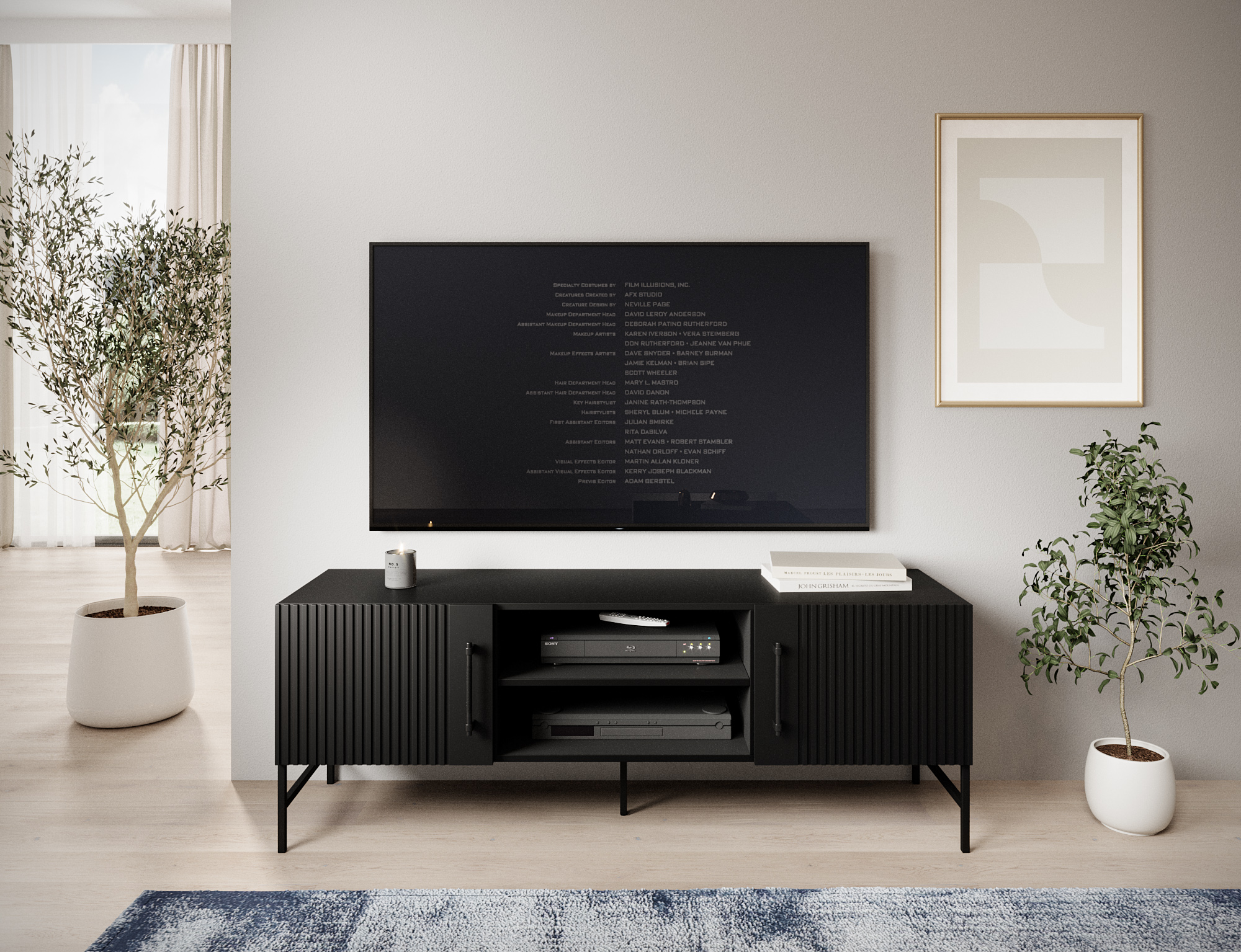 Televizní stolek Raft Barva korpusu: Černá