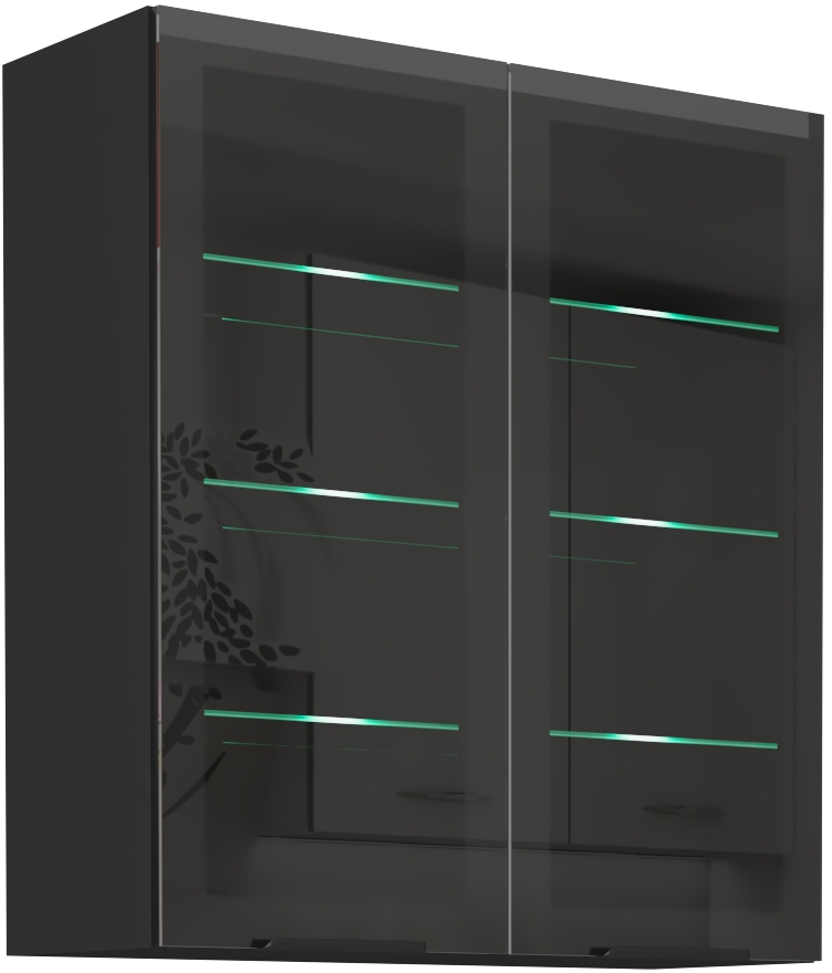 Horní prosklená skříňka Siena 80 GS-90 2F Barva korpusu: Černá