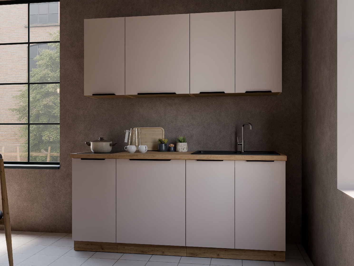 Kuchyňská linka 180 cm Solea 1 Barva korpusu: Dub artisan