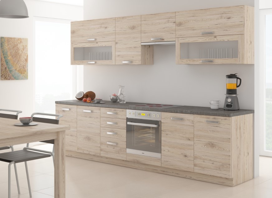 Kuchyňská linka 260 cm Bordeaux 1 Barva korpusu: Dub Bordeaux