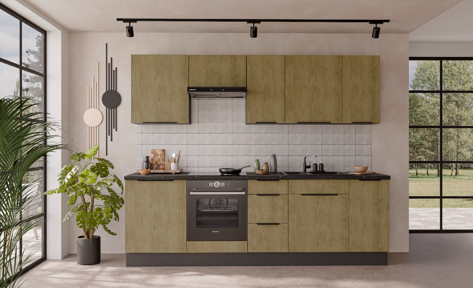 Kuchyňská linka 260 cm Cremona ANT 2 Barva korpusu: Antracit