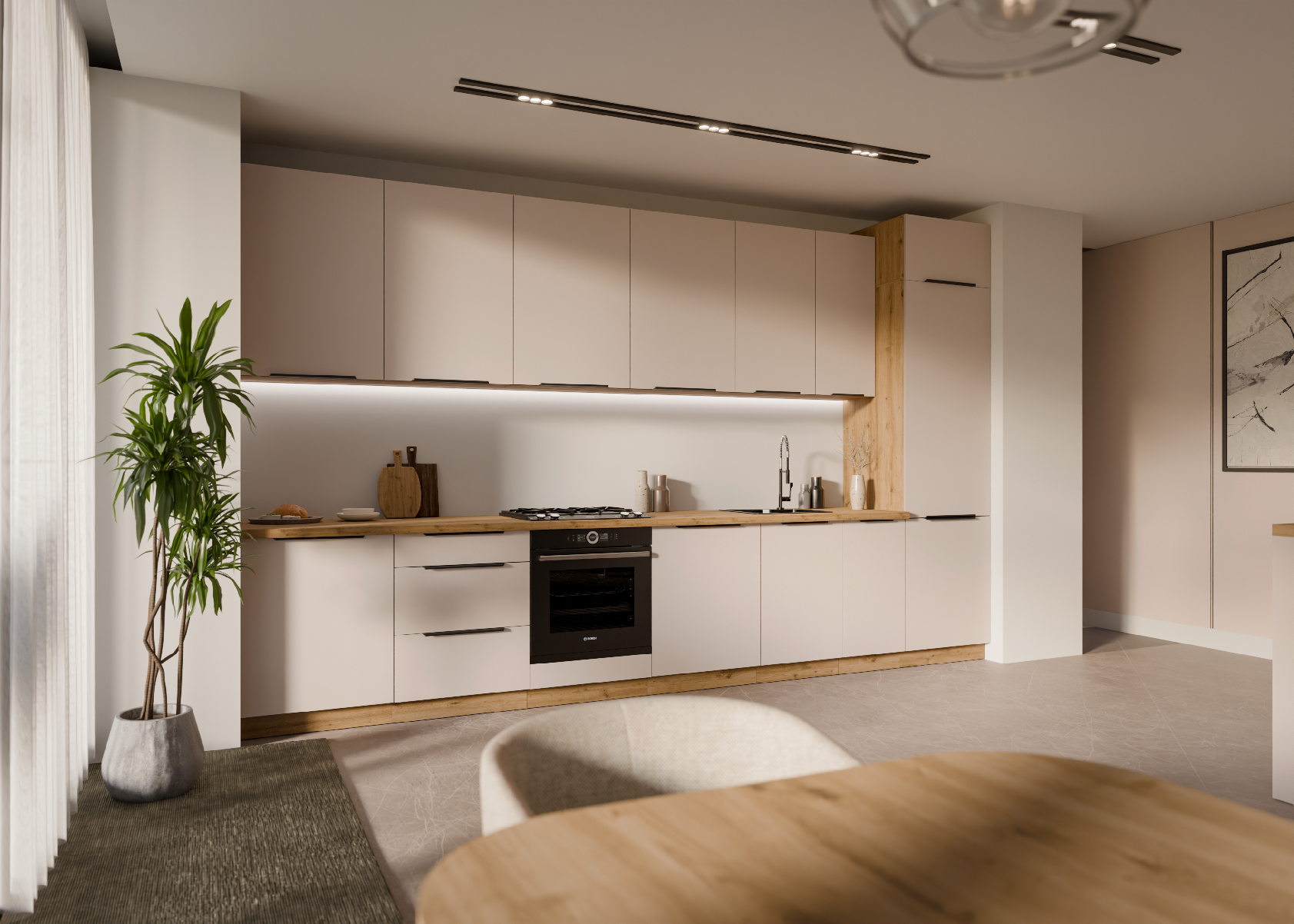 Kuchyňská linka 390 cm Solea 5 Barva korpusu: Dub artisan