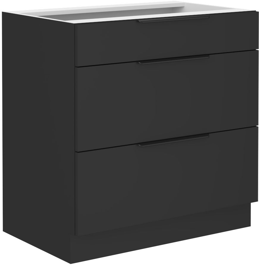 Spodní skříňka Siena 80 D 3S BB - Premium Box Barva korpusu: Černá