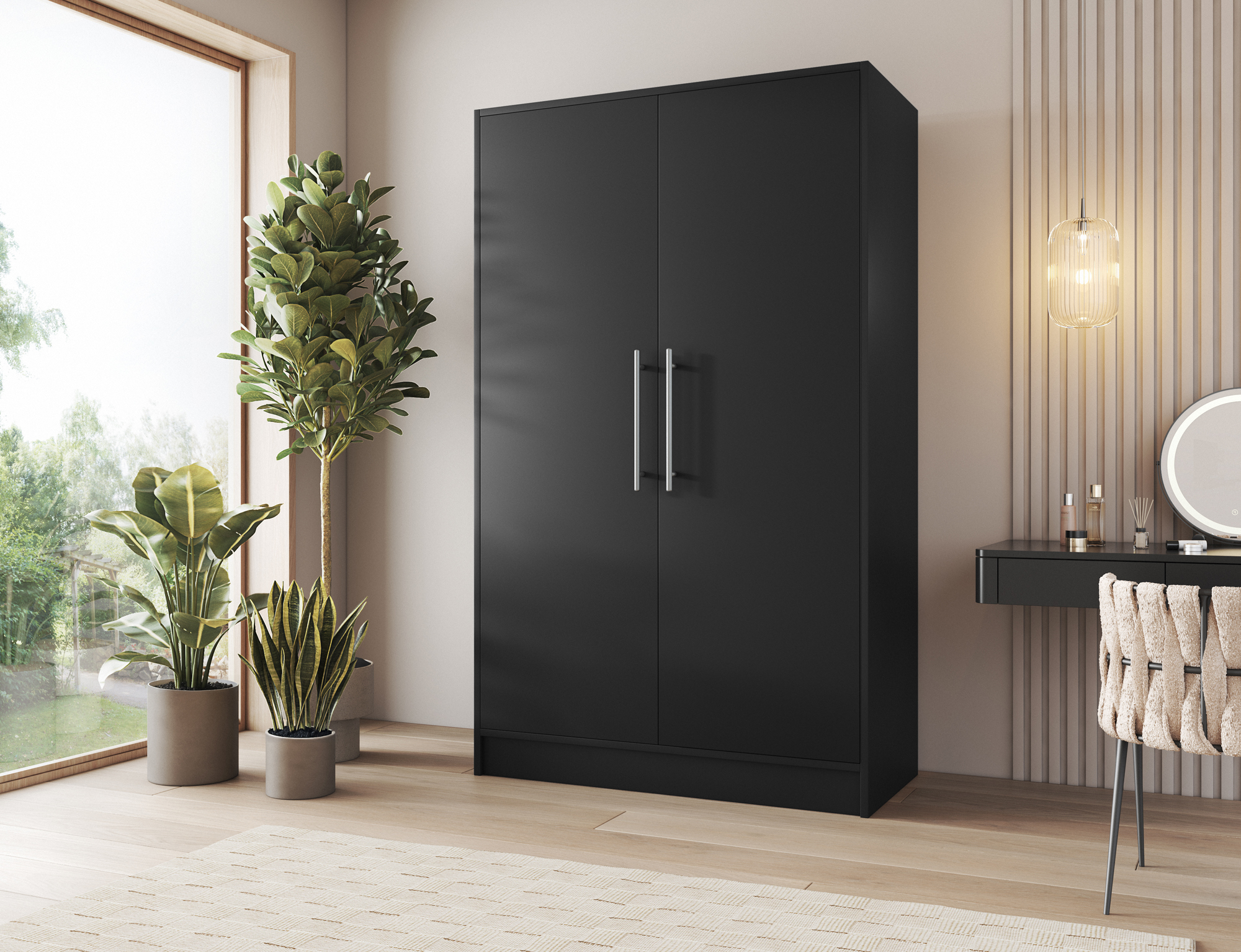 Šatní skříň Alarica Barva korpusu: Černá