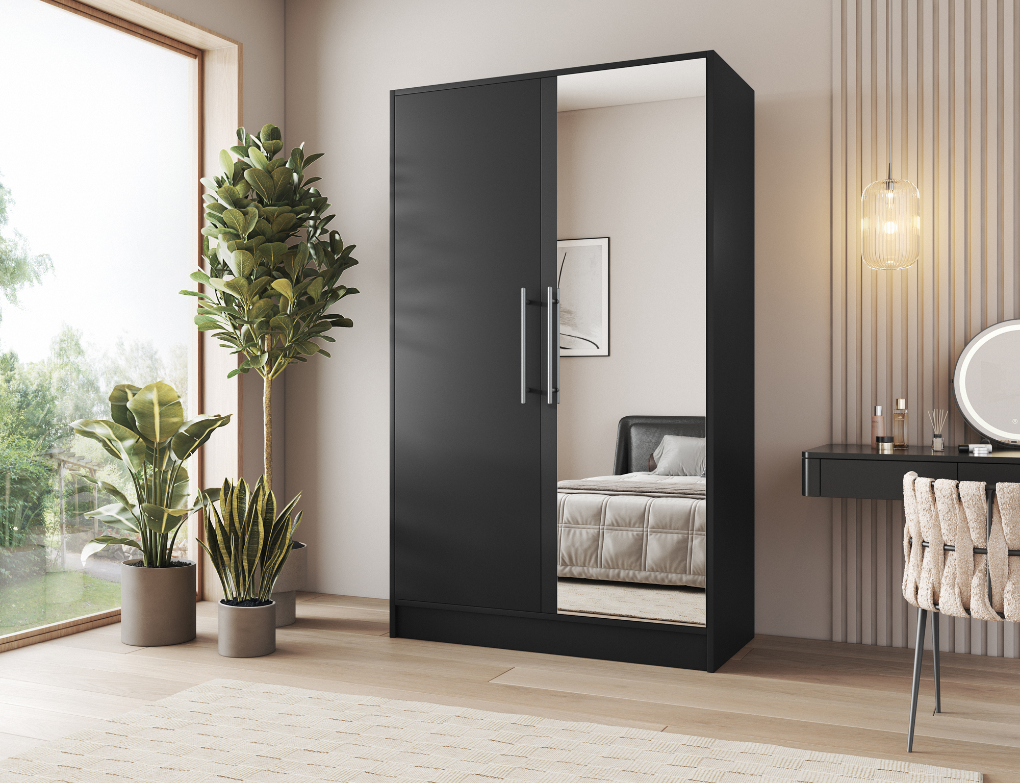 Šatní skříň Alarica Barva korpusu: Černá