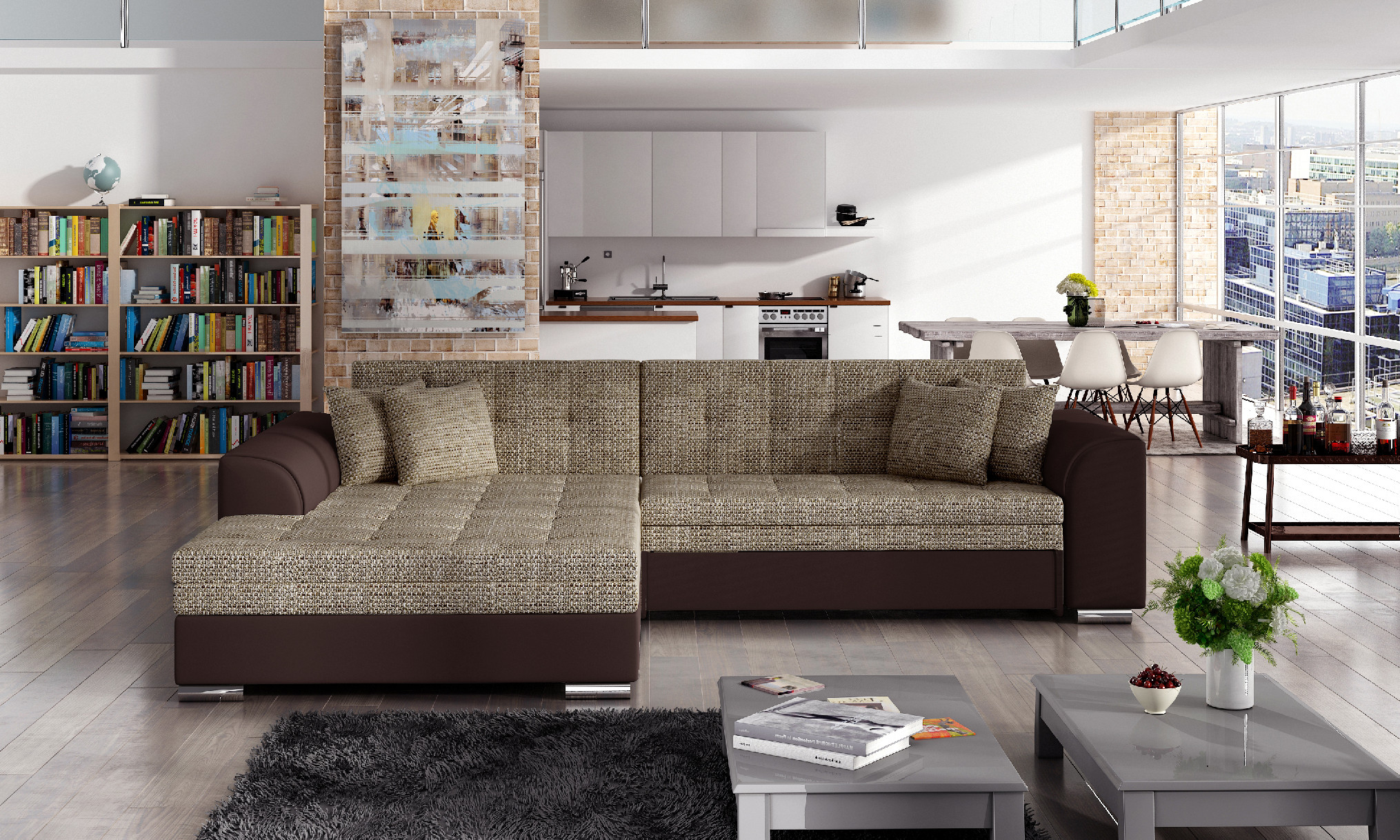 Sedací souprava Sorento - Berlin 3/ Soft 66 Provedení: Levá varianta